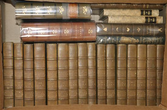 A collection of leather bound books
